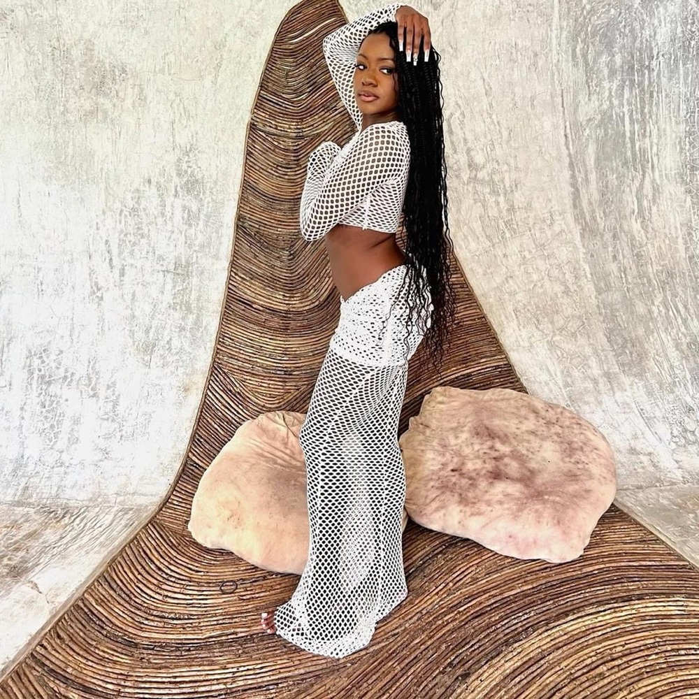 From Grayscale White Mesh Two-Piece Set